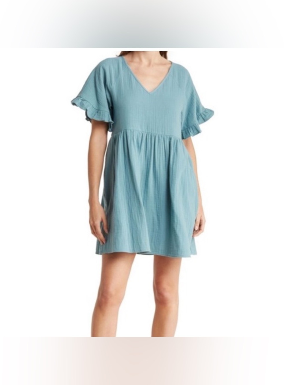 Madewell Gauze Lightspun Popover Tiered Mini Dress Size XS